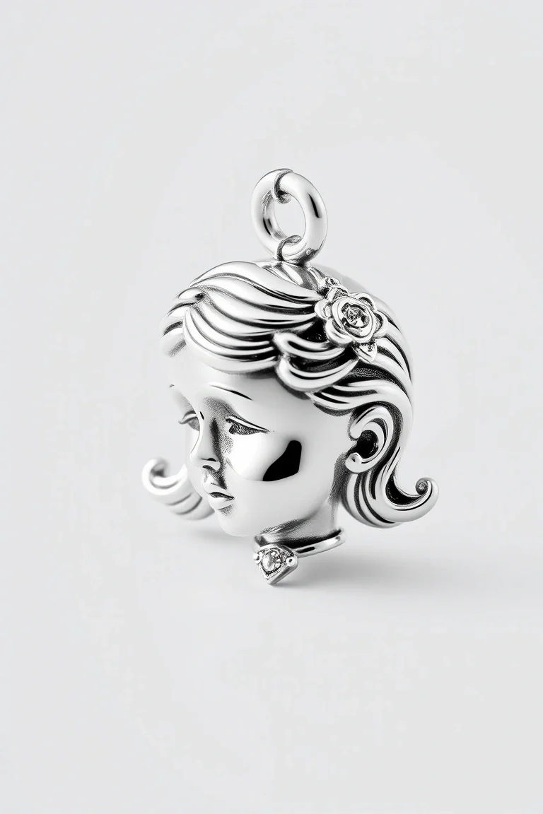 Sterling Silver Girl Head
