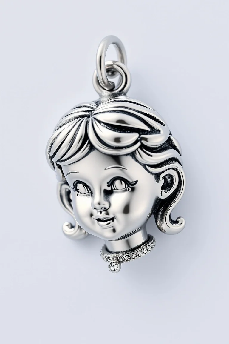 Sterling Silver Girl Head