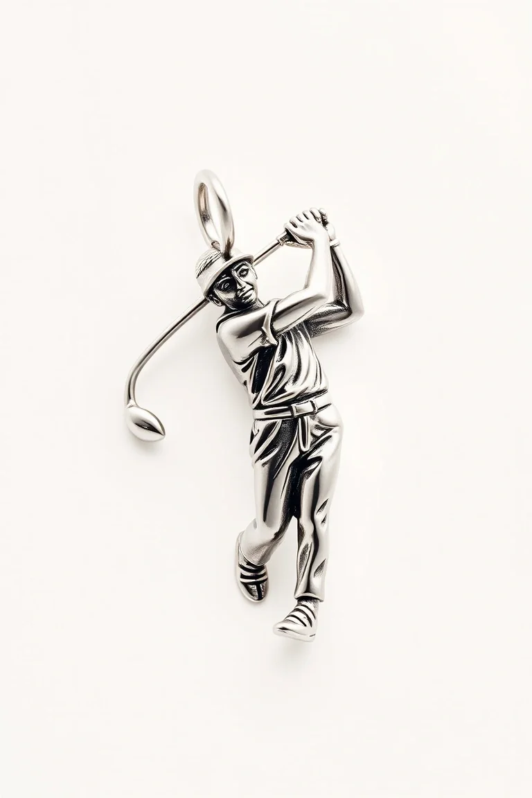 Sterling Silver Golfer In Swing