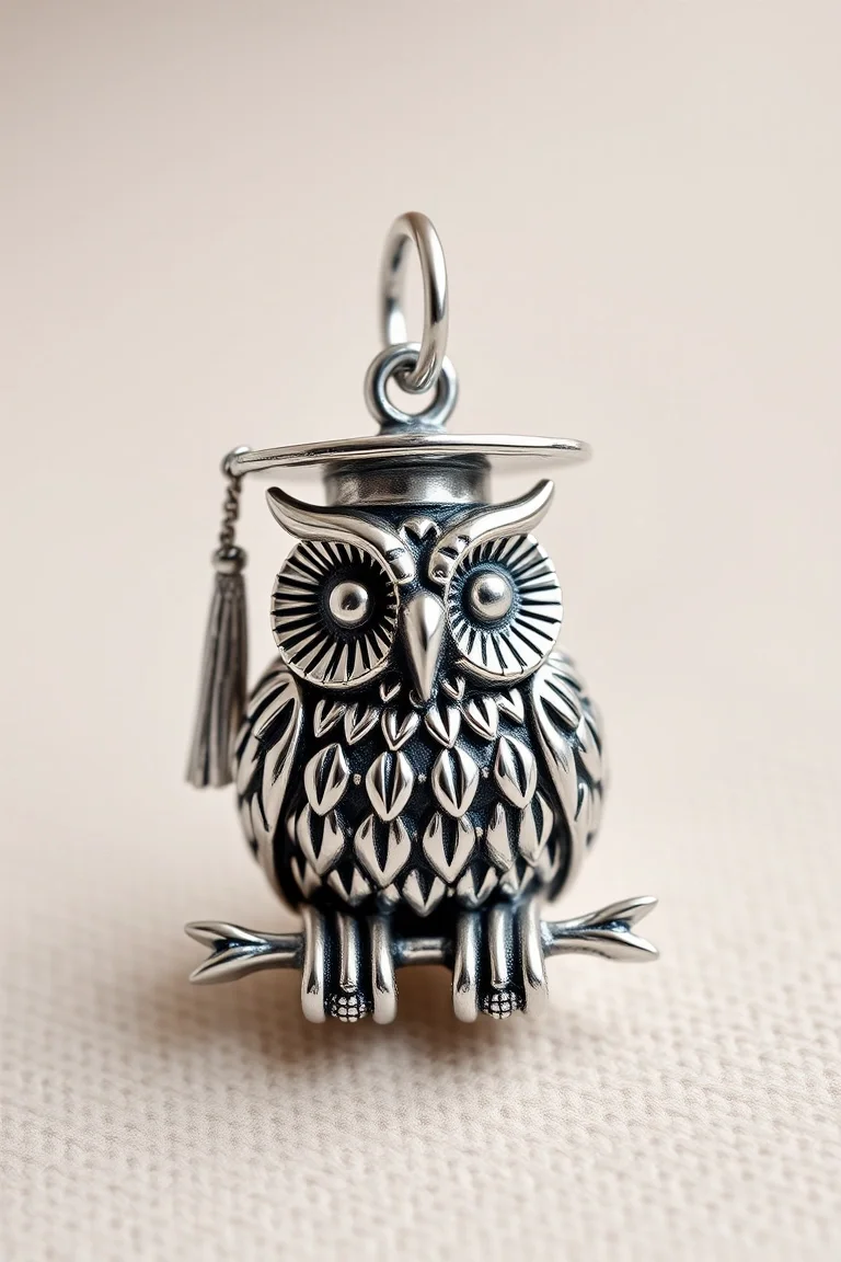 Sterling Silver Graduation Owl