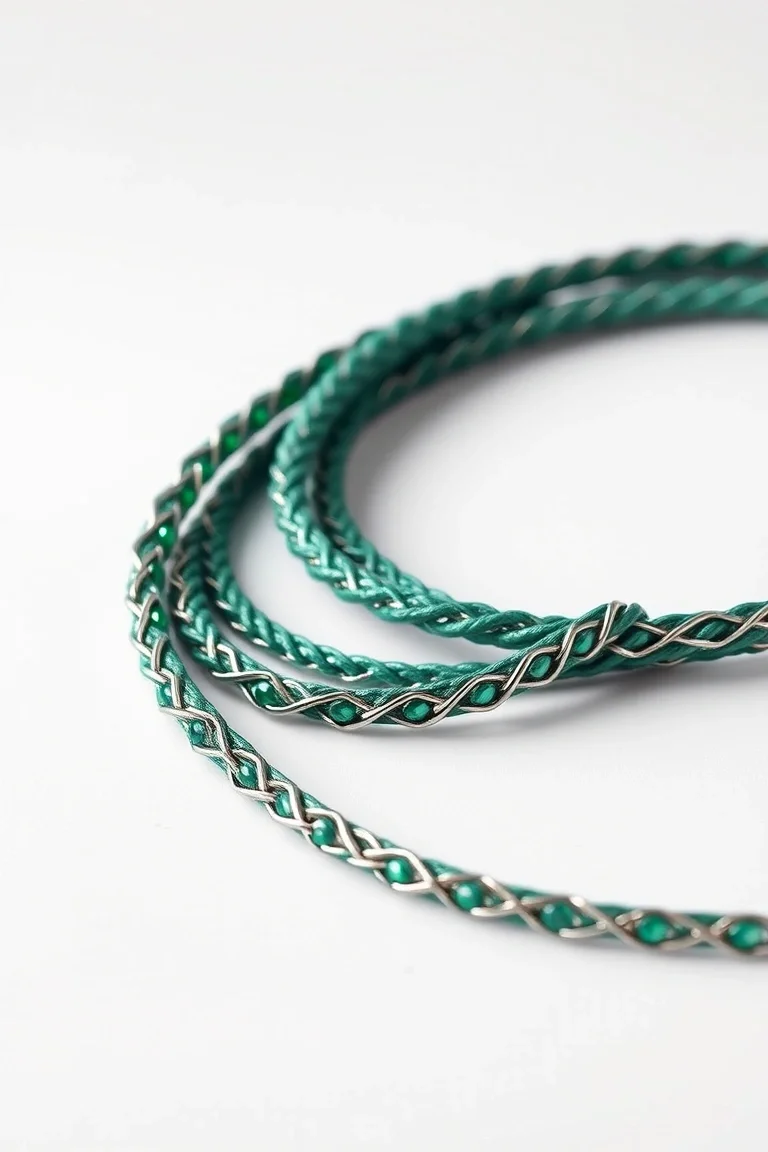 Sterling Silver Green Neck Cord 18 In.