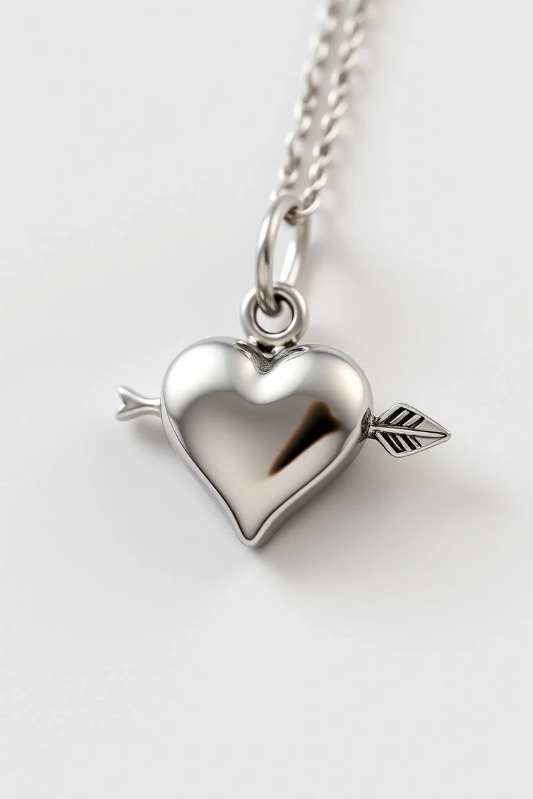 Sterling Silver Heart With Arrow