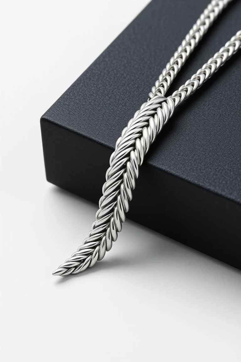 Sterling Silver Herringbone Chain 18 In.