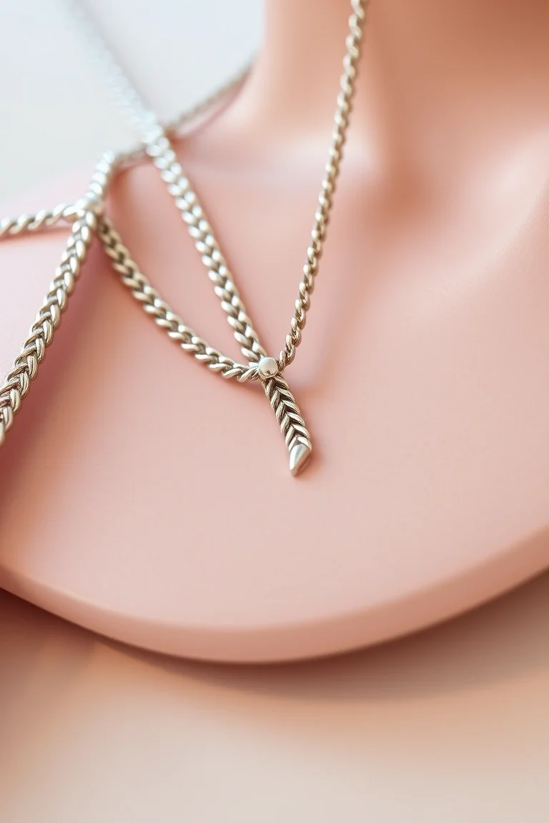 Sterling Silver Herringbone Chain 7 In.