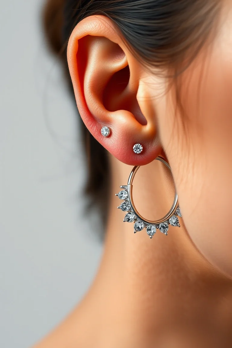 Sterling Silver Hinged Earring Huggies