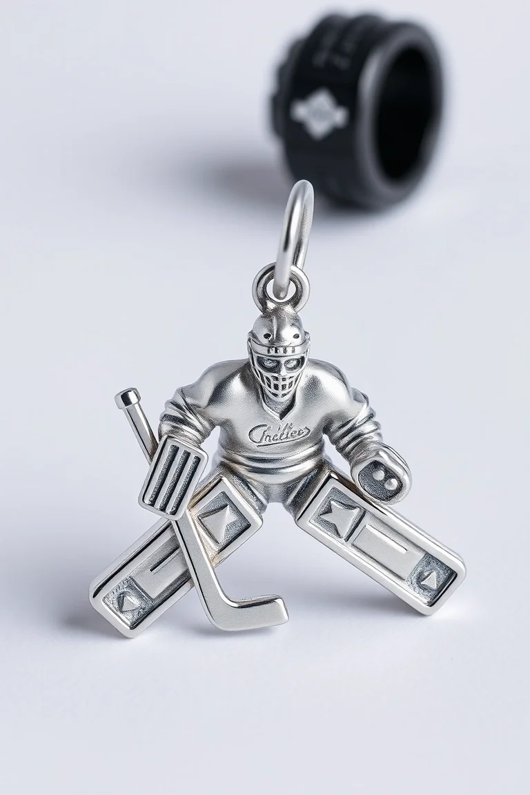 Sterling Silver Hockey Goalie