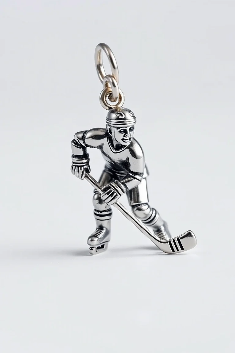 Sterling Silver Hockey Player