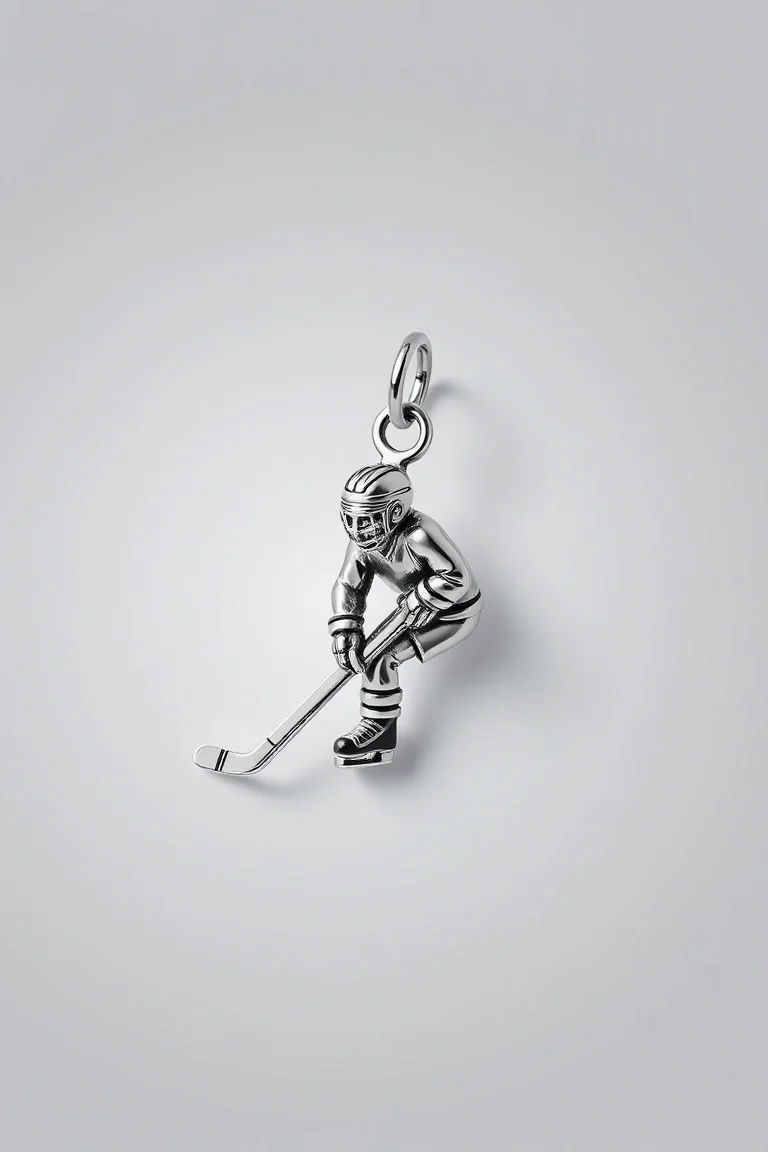 Sterling Silver Hockey Player