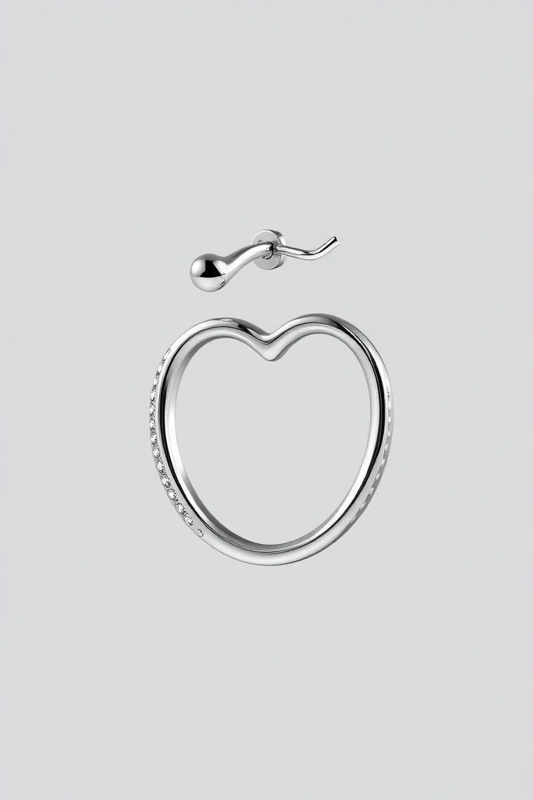Sterling Silver Hoop With Heart