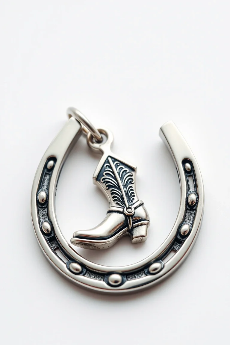 Sterling Silver Horseshoe With Boot