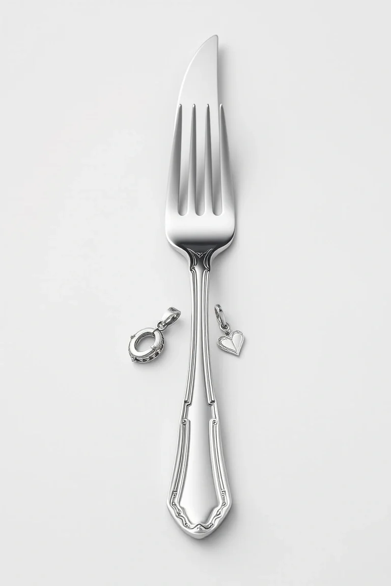 Sterling Silver Knife, Fork And Spoon