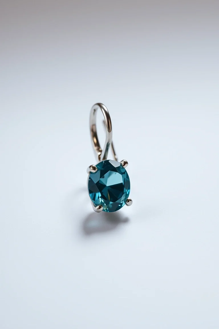 Sterling Silver Leverback Stone Earrings