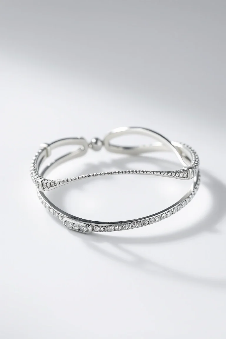 Sterling Silver Marcasite Bracelet 7 In.
