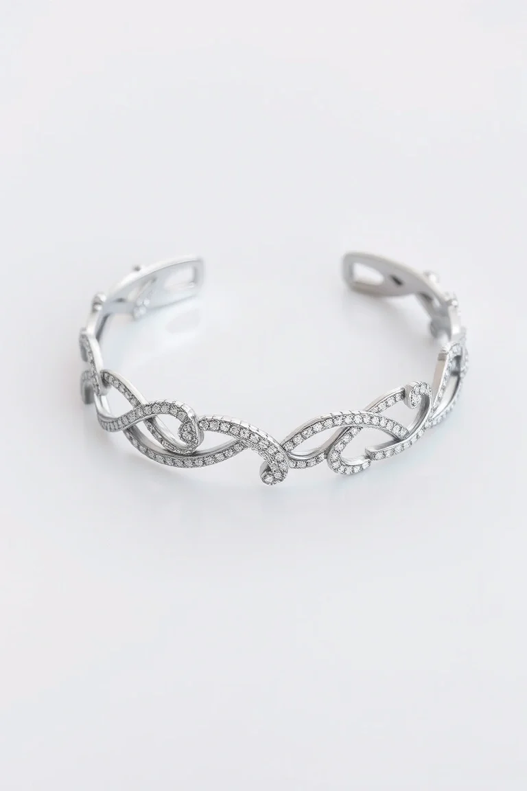 Sterling Silver Marcasite Bracelet 7 In.