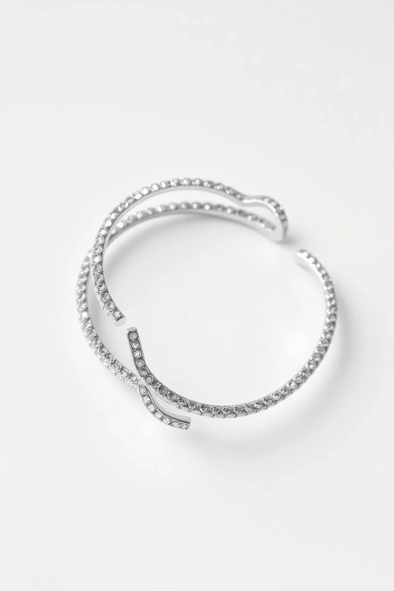 Sterling Silver Marcasite Bracelet 7 In.