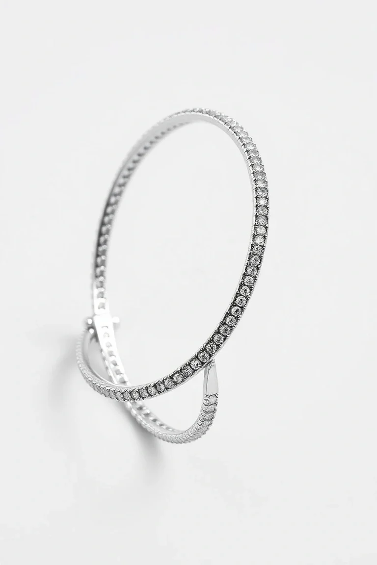 Sterling Silver Marcasite Bracelet, Flex Swirl