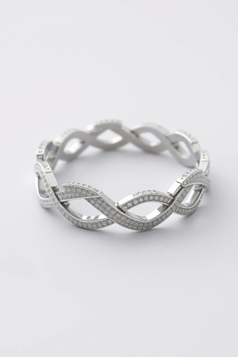 Sterling Silver Marcasite Bracelet, Large X Link