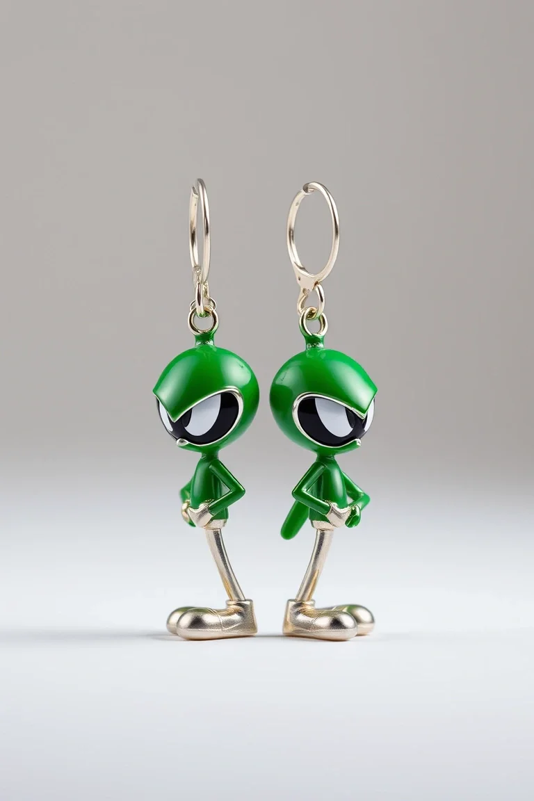 Sterling Silver Marvin Martian Earrings
