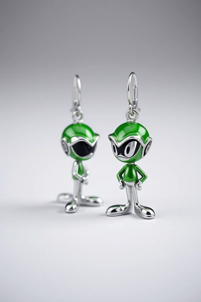Sterling Silver Marvin Martian Earrings