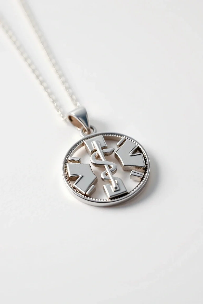 Sterling Silver Medical Jewelry Pendant