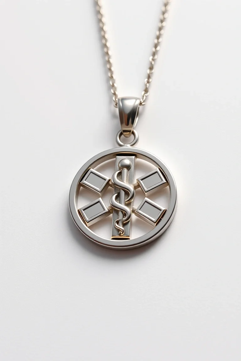 Sterling Silver Medical Jewelry Pendant