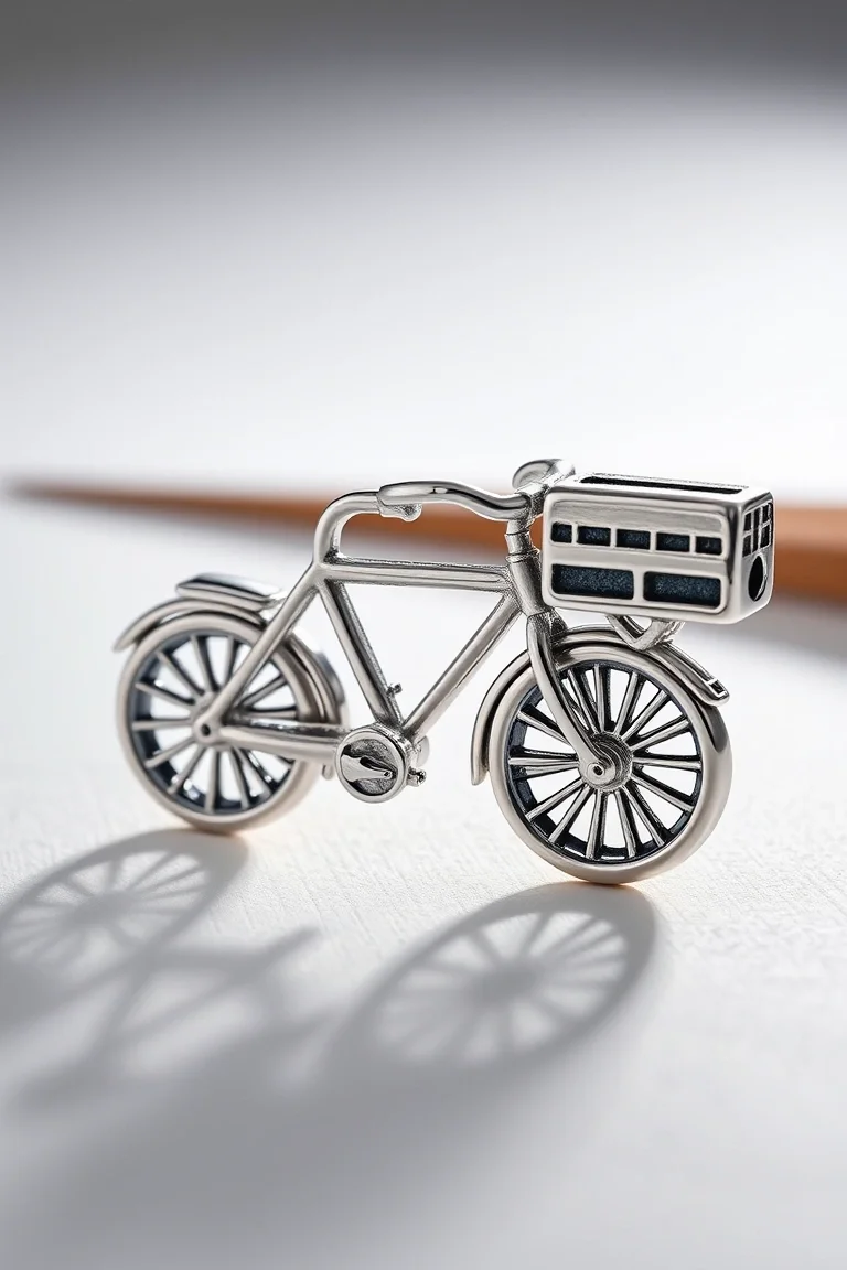 Sterling Silver Moveable Bicycle