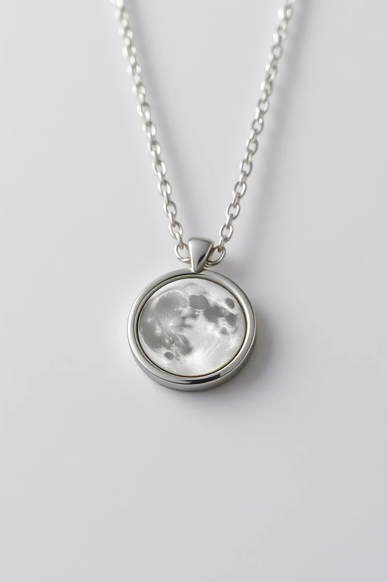 Sterling Silver Necklace with Moon