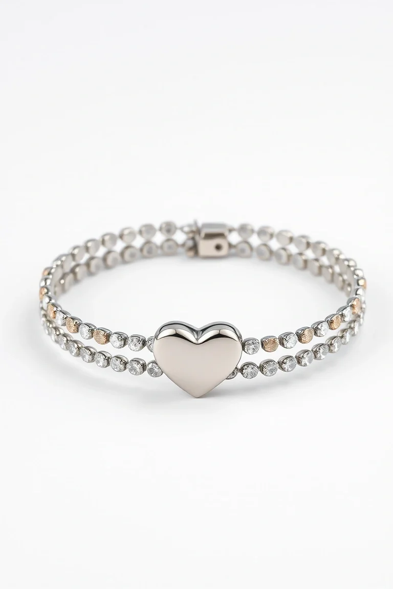 Sterling Silver Polished Heart Colored