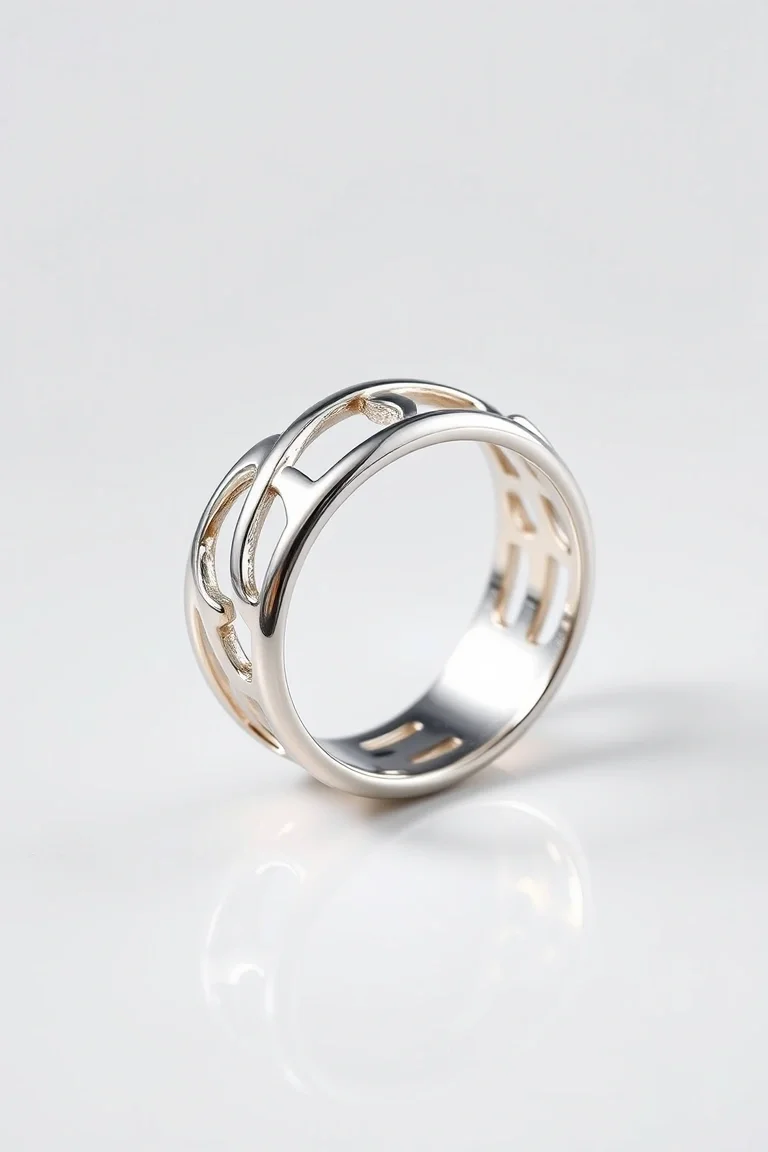 Sterling Silver Polished Hollow Ring/Size 6