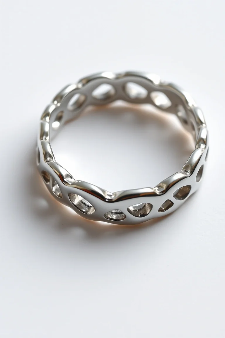 Sterling Silver Polished Hollow Ring/Size 7