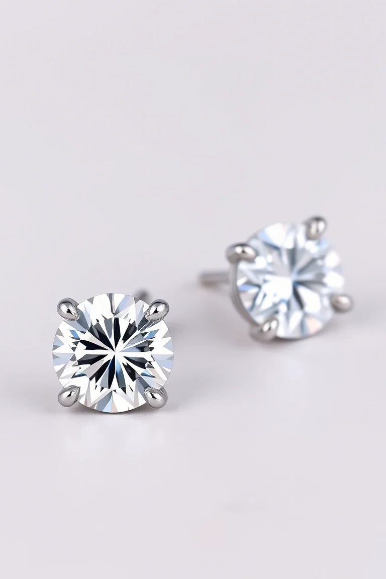 Sterling Silver Post Cubic Zirconia Earrings