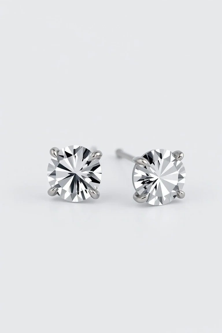 Sterling Silver Post Cubic Zirconia Earrings