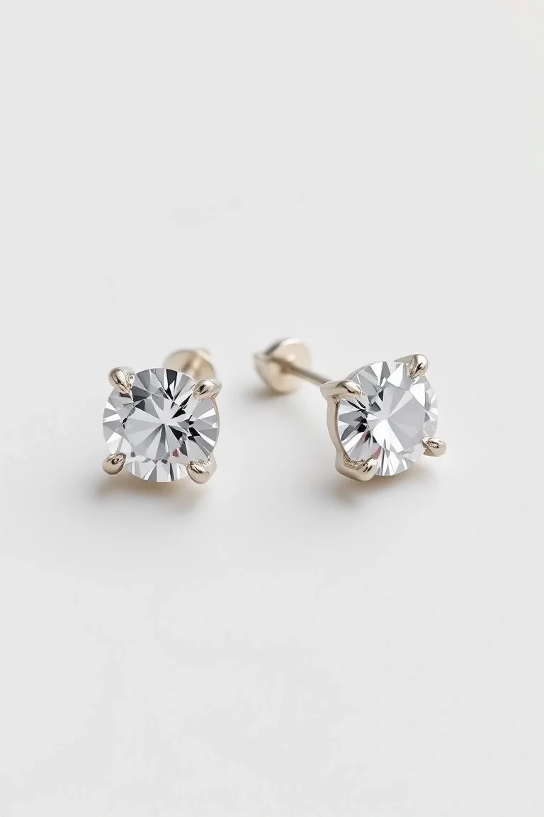 Sterling Silver Post Cubic Zirconia Earrings