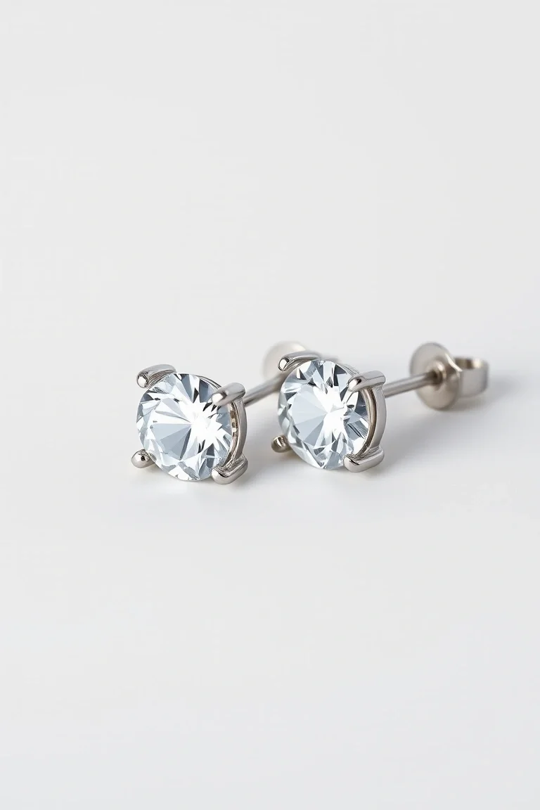 Sterling Silver Post Cubic Zirconia Earrings