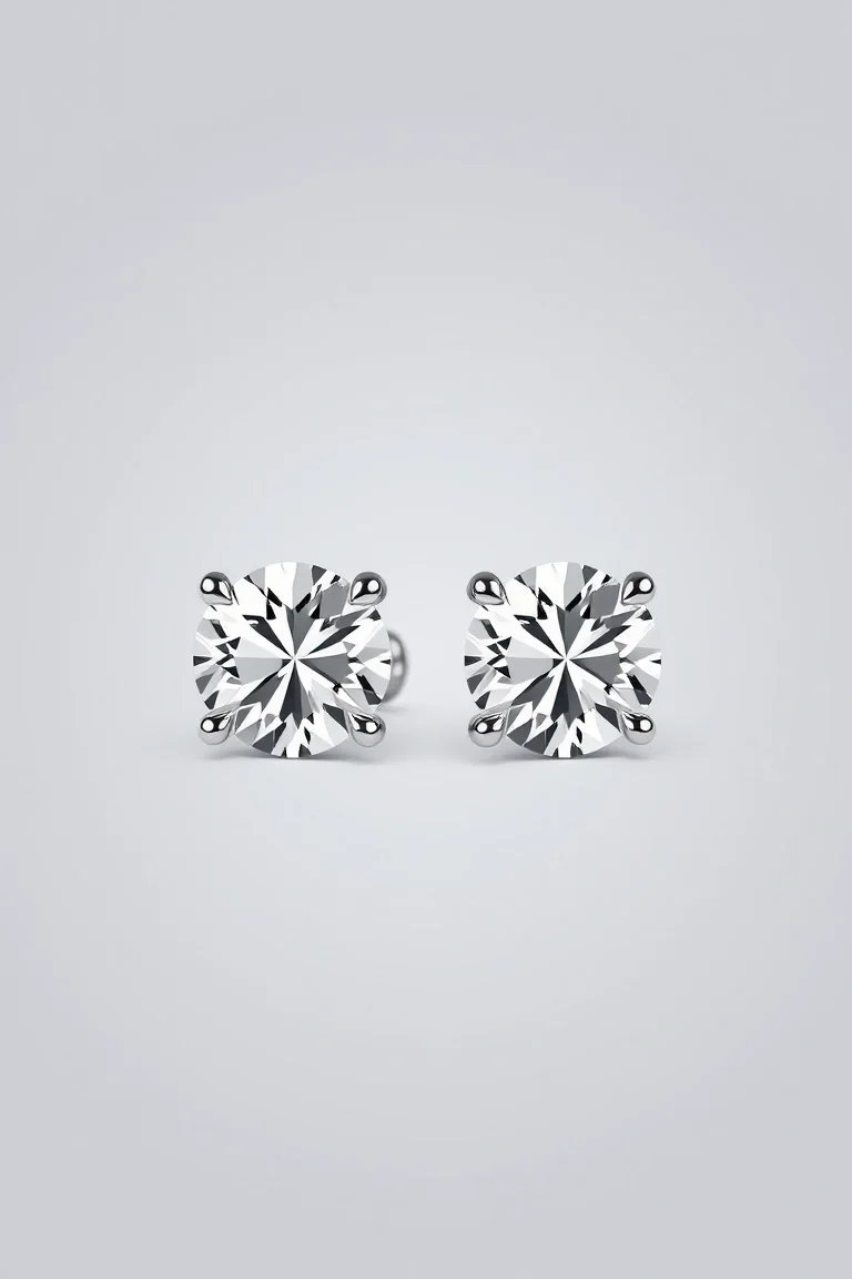 Sterling Silver Post Cubic Zirconia Earrings