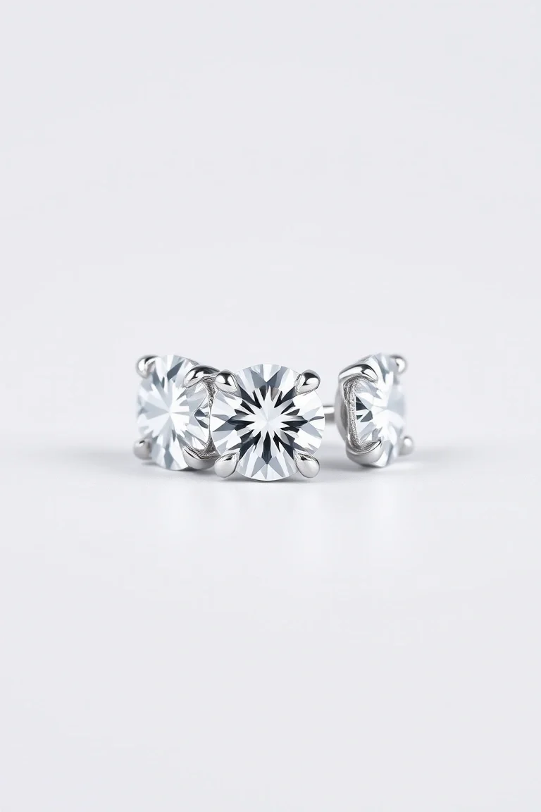 Sterling Silver Post Cubic Zirconia Earrings
