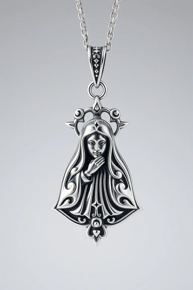 Sterling Silver Queen Of The Holy Scapu