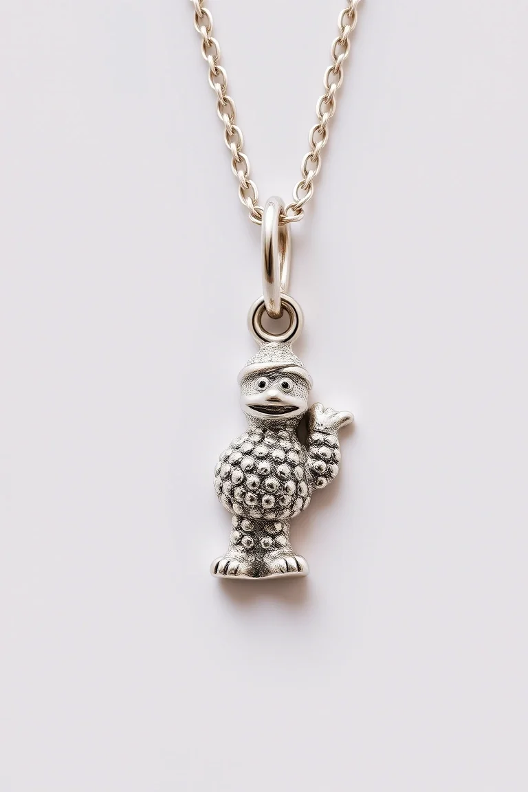 Sterling Silver Sesame St. Charm With Chain