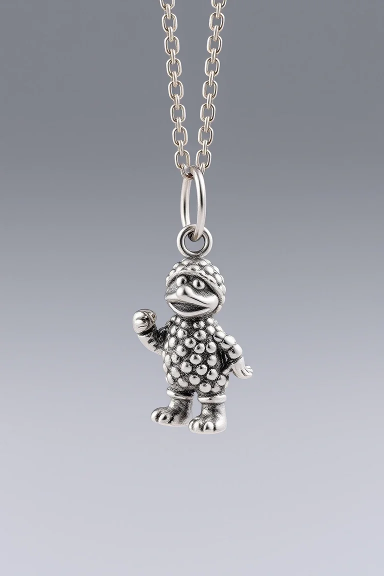 Sterling Silver Sesame St. Charm With Chain