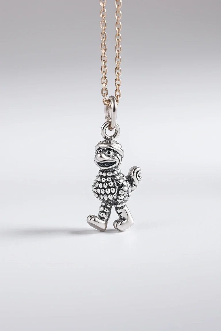 Sterling Silver Sesame St. Charm With Chain