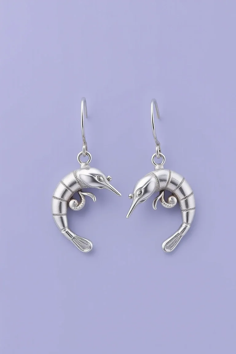 Sterling Silver Shrimp Earrings