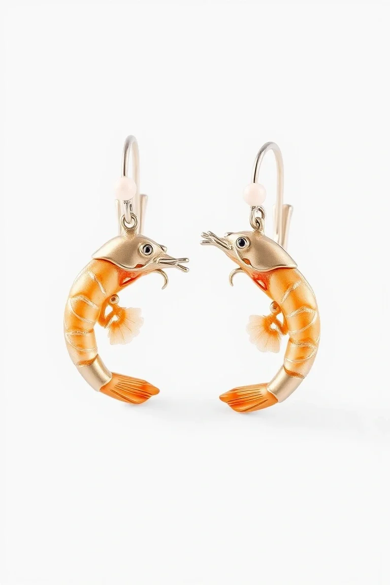 Sterling Silver Shrimp Earrings