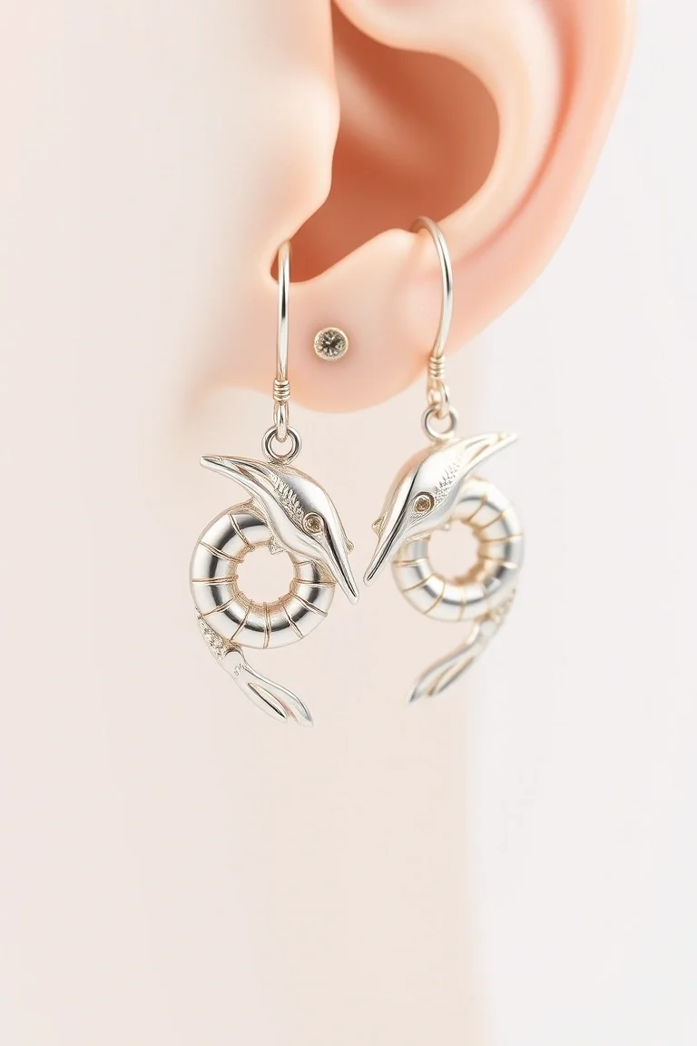 Sterling Silver Shrimp Earrings