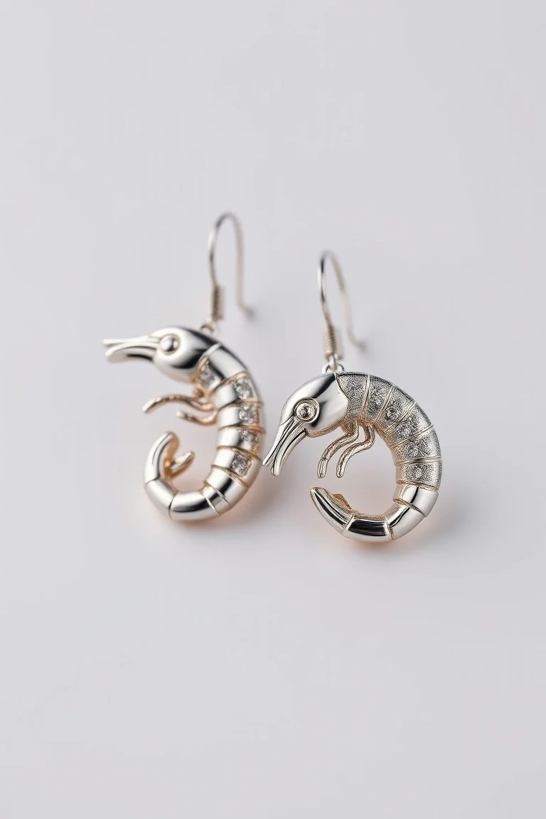 Sterling Silver Shrimp Earrings