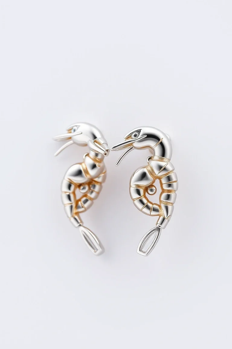 Sterling Silver Shrimp Earrings