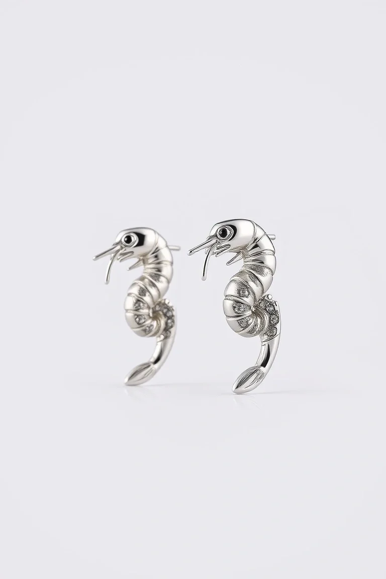 Sterling Silver Shrimp Earrings