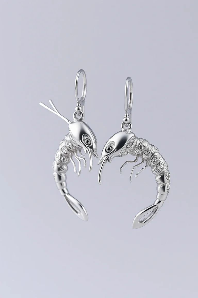 Sterling Silver Shrimp Earrings