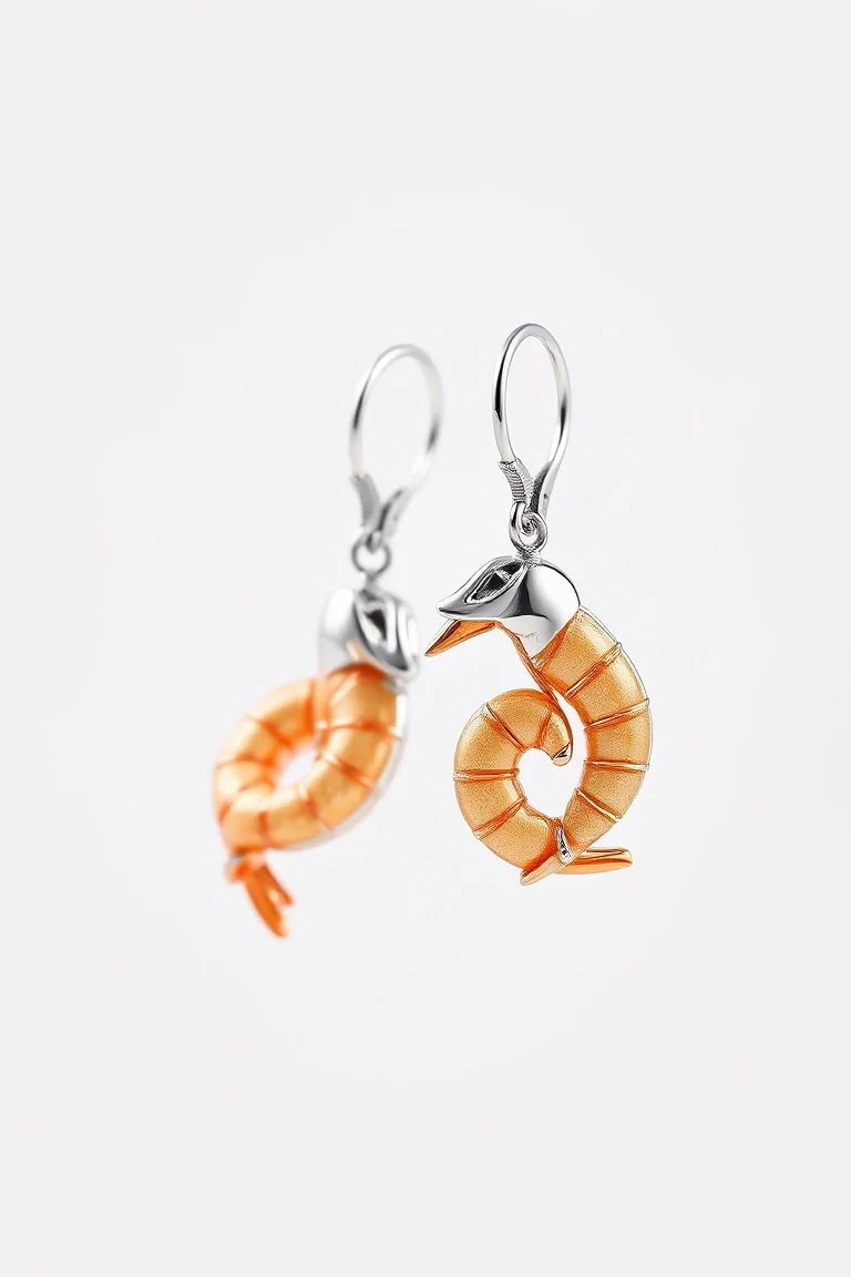 Sterling Silver Shrimp Earrings