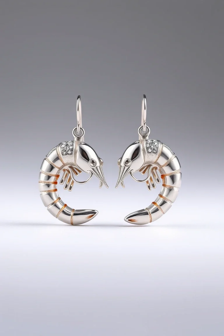 Sterling Silver Shrimp Earrings