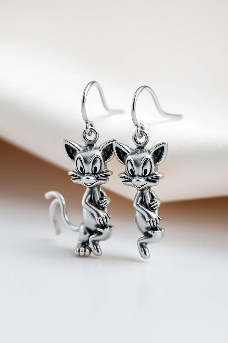 Sterling Silver Tasmanian Devil Earrings